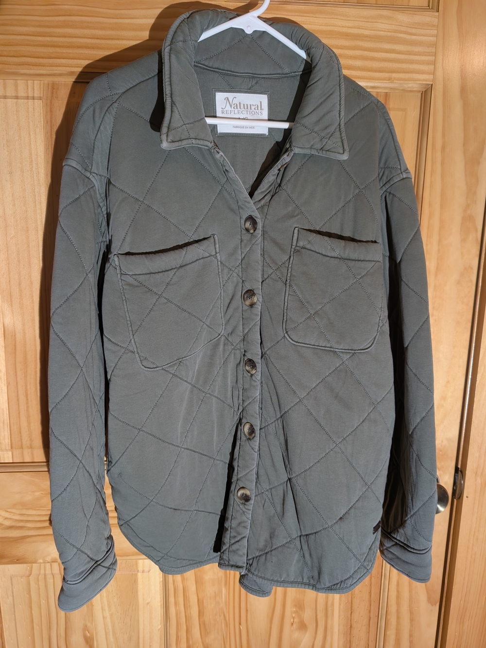 Natural Reflections Quilted Olive Utility Jacket